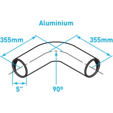 Exhaust Elbow 90º Bend, ​Aluminized Steel - 5"